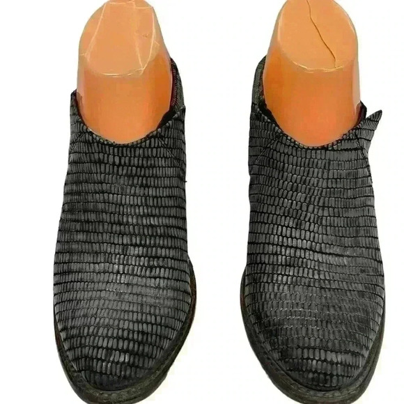 FREEBIRD BY STEVEN Shae Women’s Gray Silver Leather Lizard Clog Mules US 7 - Picture 9 of 12